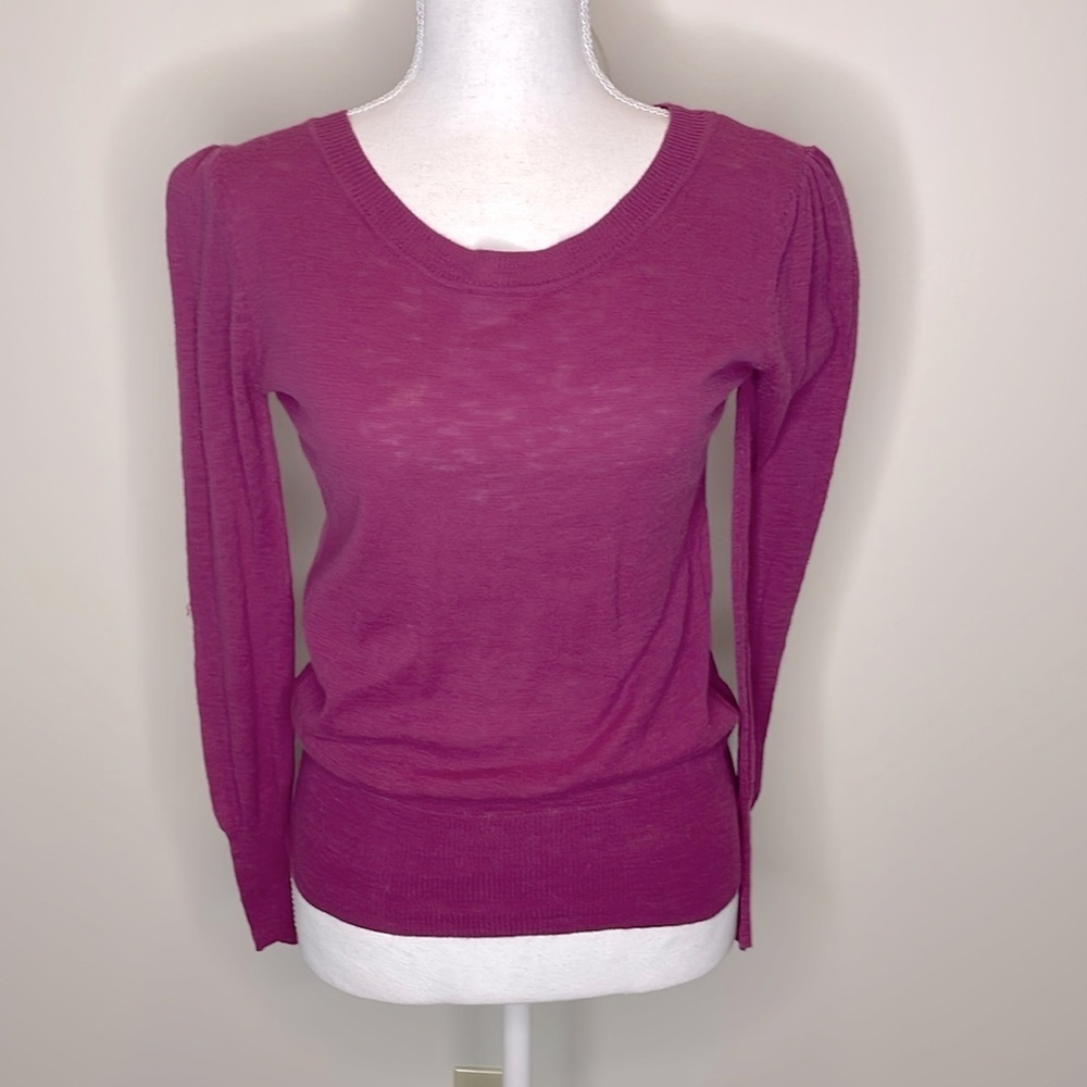 Paraella Magenta L/S Crew Neck Top. Small